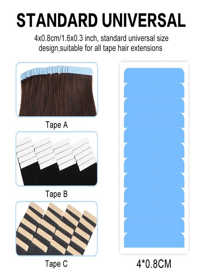 Yunle Hair Extension Tape Replacement Pre-Cut Tape for Extensions 60 PCS Professional Blue 4x0.8CM/1.6x0.3IN - Image 5
